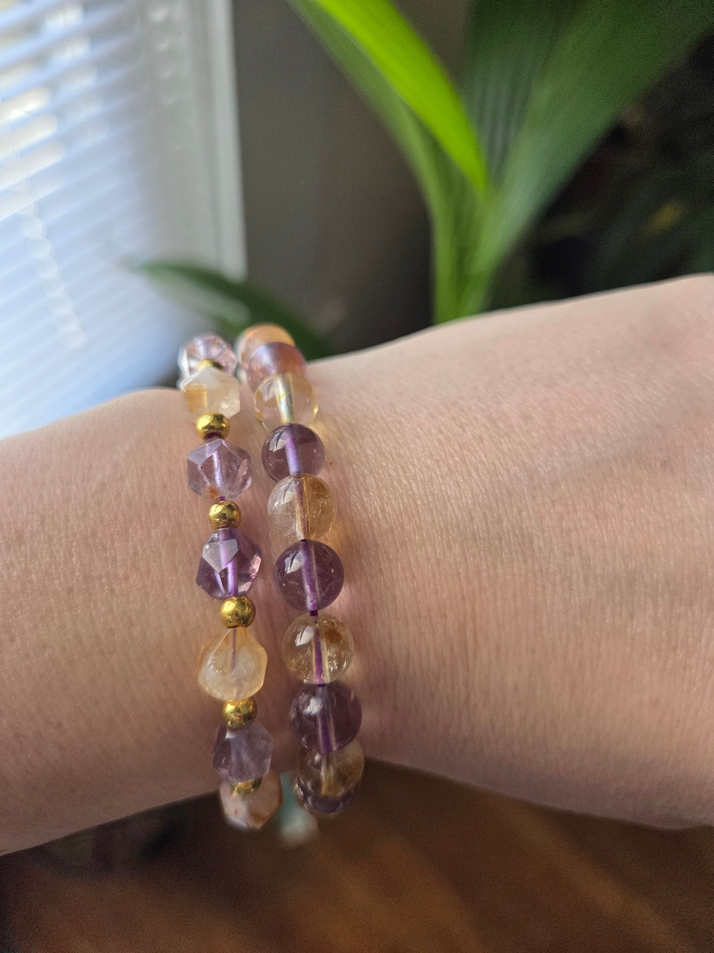 Amethyst and Citrine Bracelet 8mm