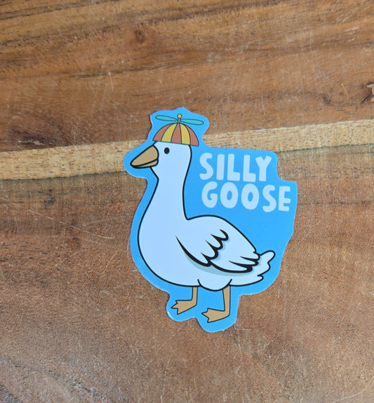 Silly Goose Blue Sticker