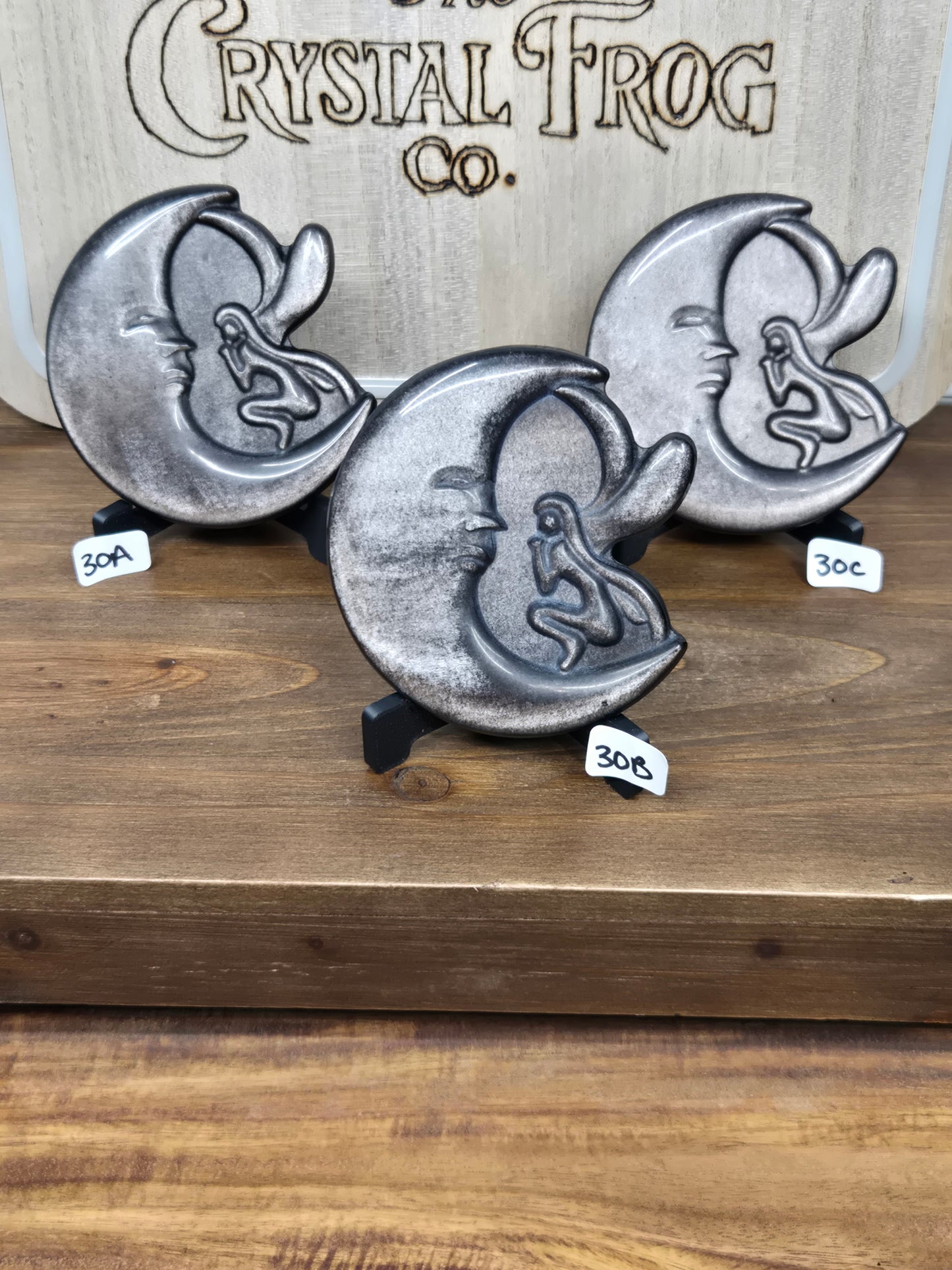 Silver Sheen Obsidian Fairy and Moon