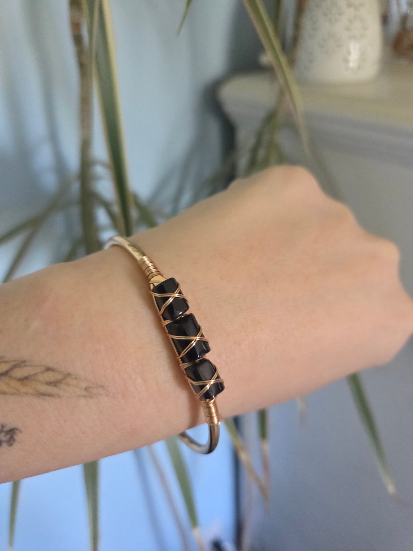 Black Tourmaline Cuff Bracelet