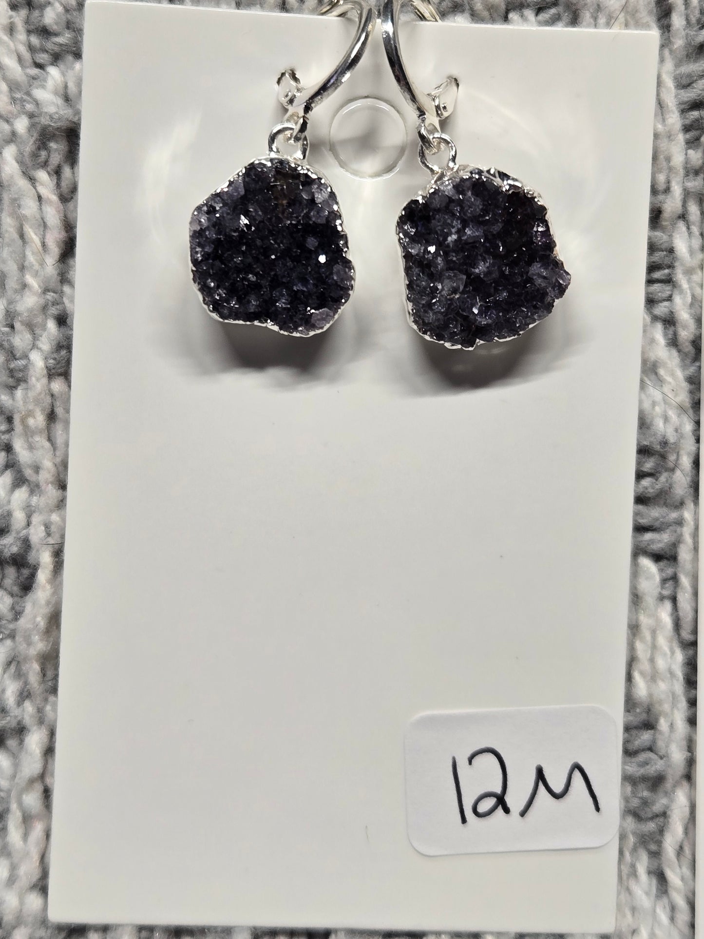 Amethyst Cluster Hoop Earrings