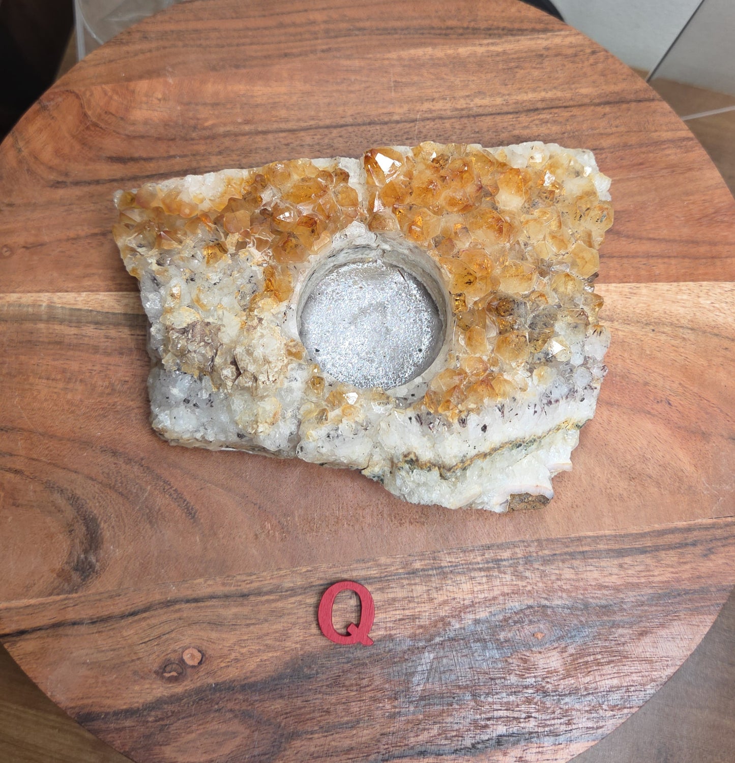 Flower Amethyst and Citrine Candle Holders