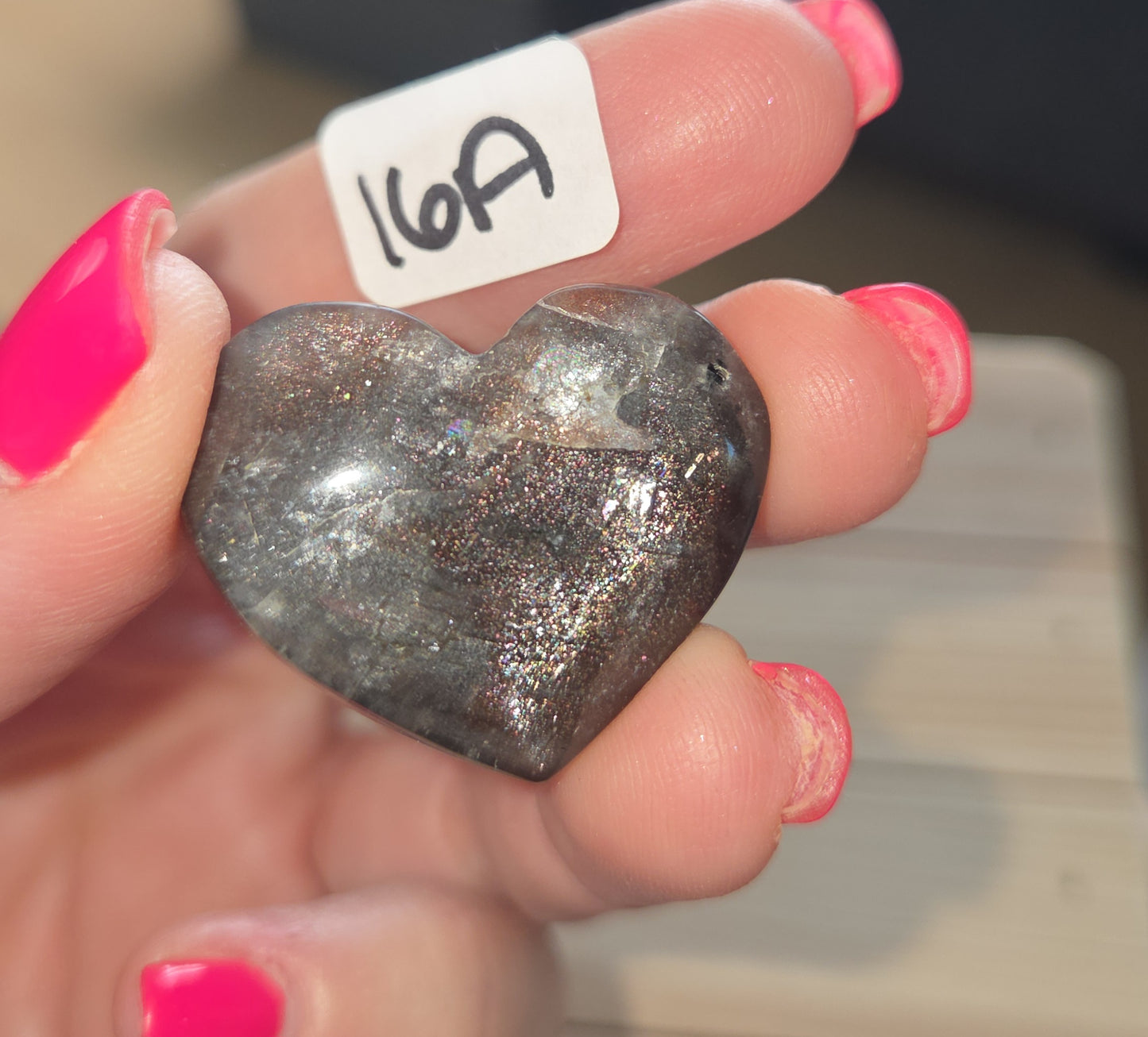 Covellite Sunstone Heart